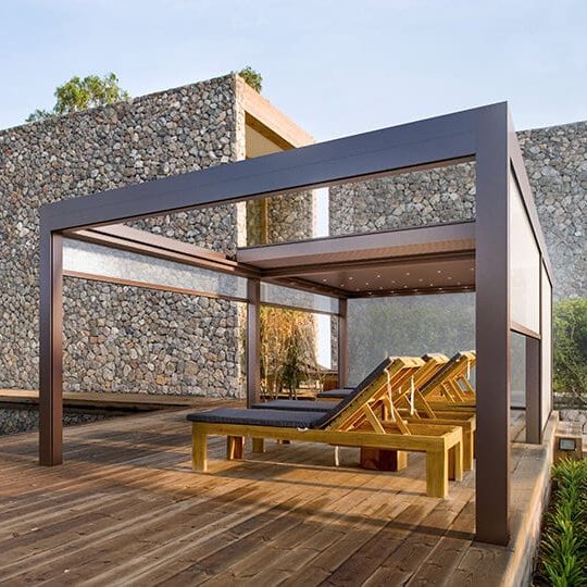 Pergola en aluminium Bioclimatique noir ou blanc